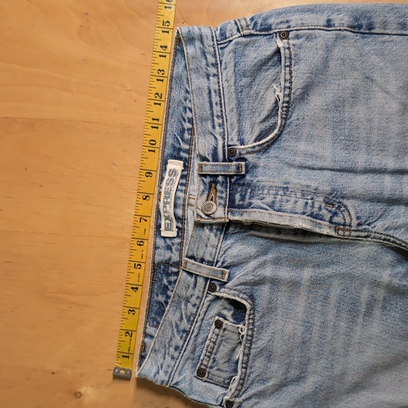 Express 4 Button Fly Precision Fit Jeans Sz5/6L Faded Light Wash Mid-rise - Picture 13 of 14